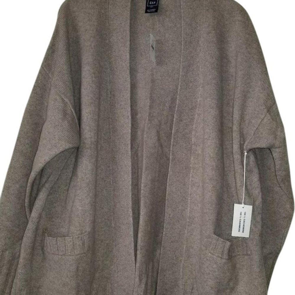 Gap cashmere open front cardigan, Brown, size M/L,
